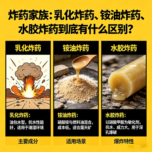 德清炸药家族：乳化炸药、铵油炸药、水胶炸药到底有什么区别？